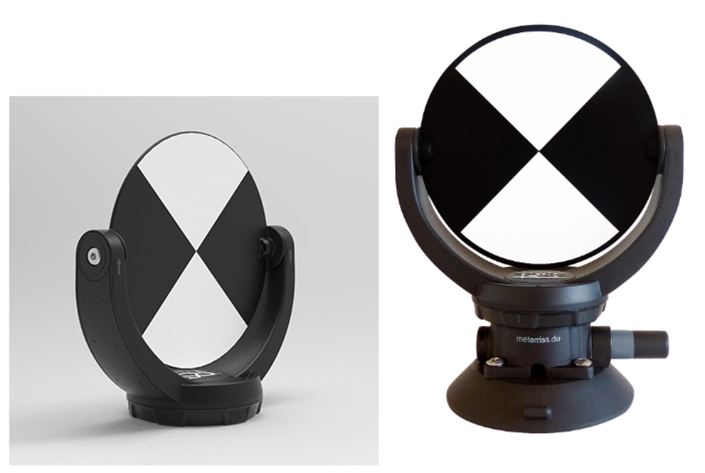 Laser scanner target choose suction cup or magnet