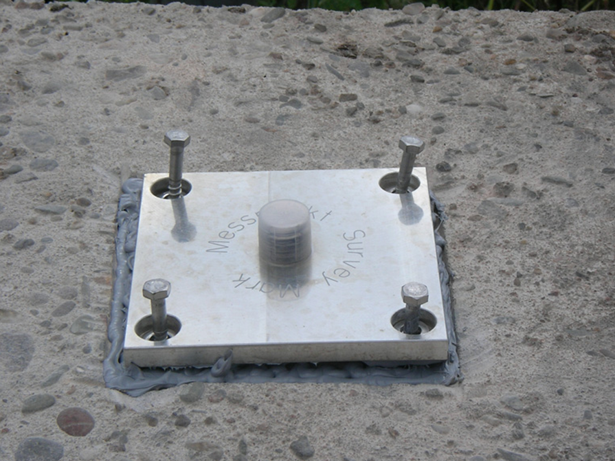 Fixed point for tripod, prism and total station