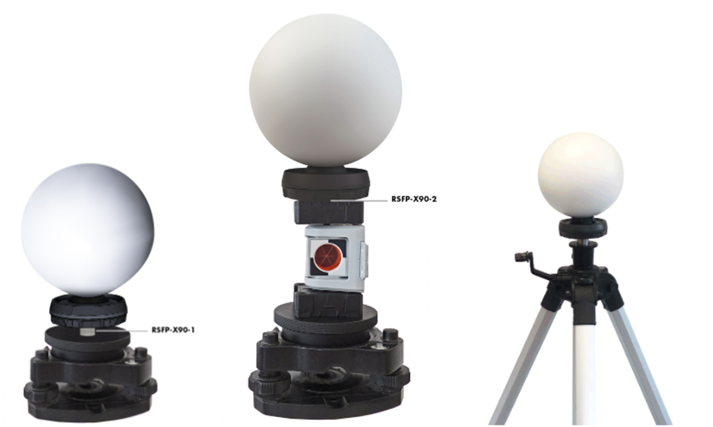 Laser scanner sphere with suction cup or magnet